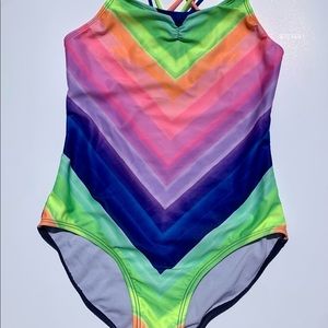 Girls Cat & Jack Rainbow Swimsuit